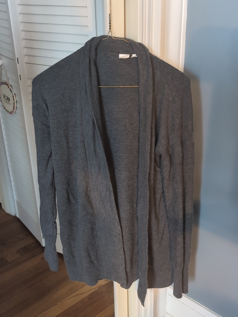 GAP Women's Charcoal Open-Front Shawl Cardigan